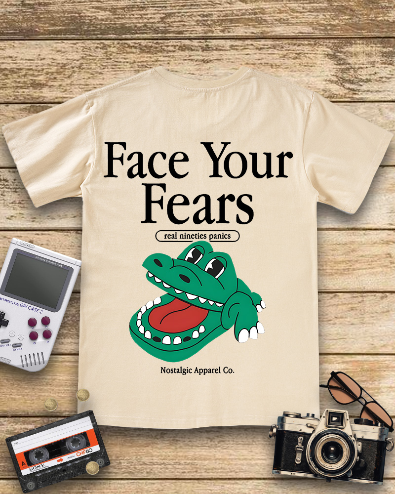 TheRetroTee Face Your Fears  V-neck T-Shirt