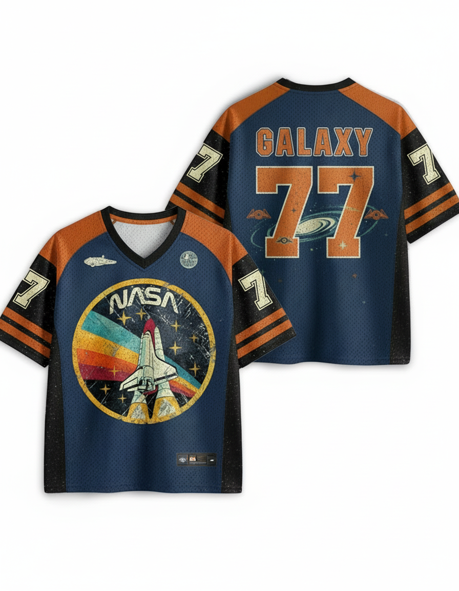 TheRetroTee Orbital Launch Program 1970s Mesh Jersey
