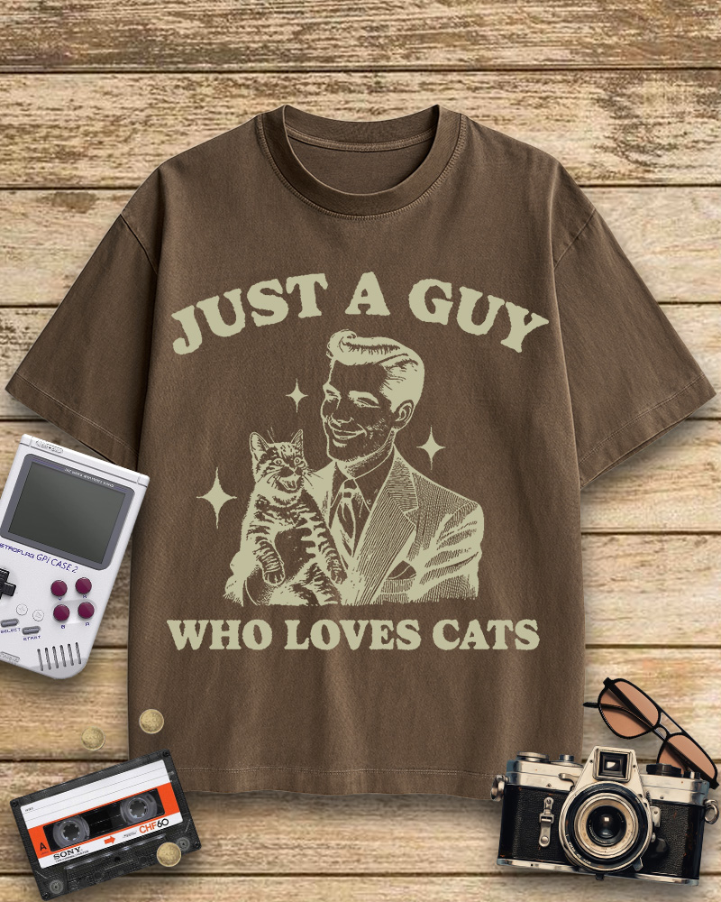 TheRetroTee Cat Lover 1960s Cotton T-Shirt