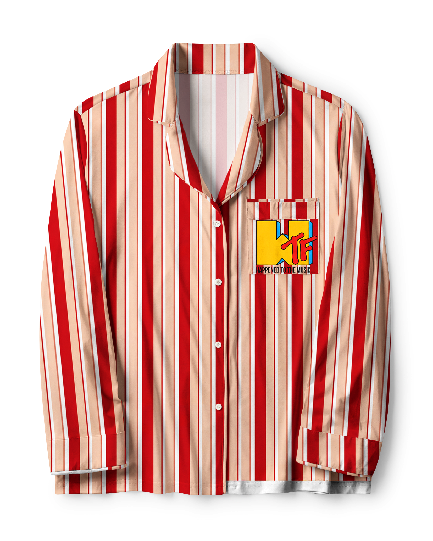 TheRetroTee  Pop Logo Stripe Vintage Pajama Set
