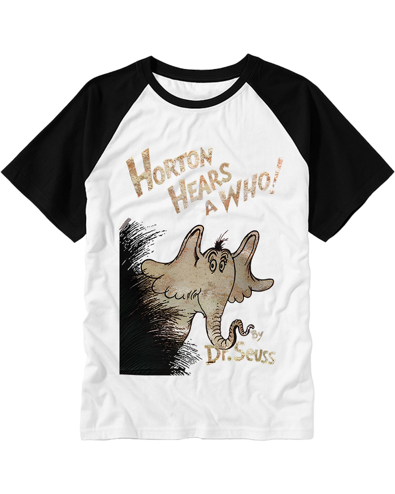 TheRetroTee Horton’s Whimsical Adventure 1950s Raglan Baseball T-Shirt