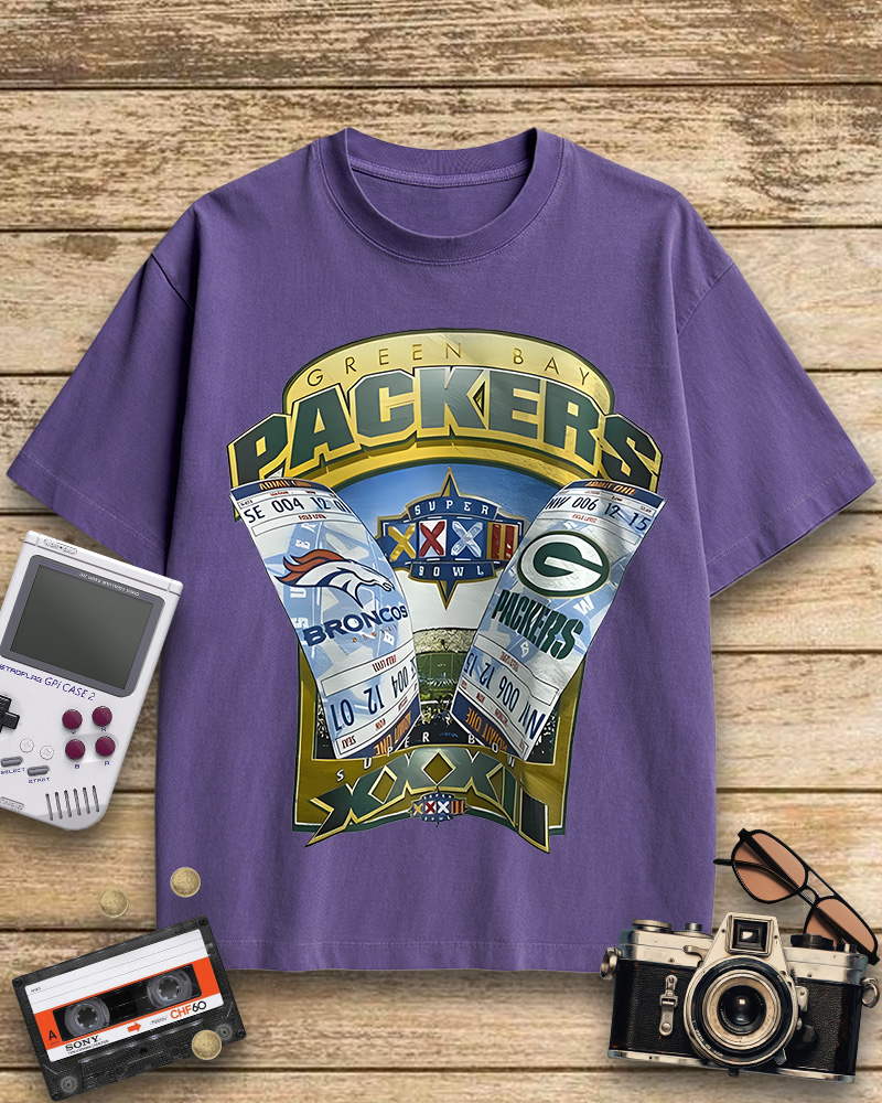 TheRetroTee 1998 Green Bay Packers Super Bowl Cotton T-Shirt