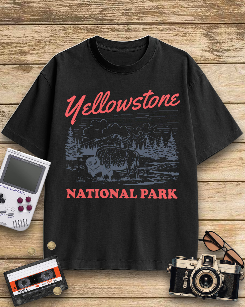 TheRetroTee Yellowstone National Park 1870s Cotton T-Shirt