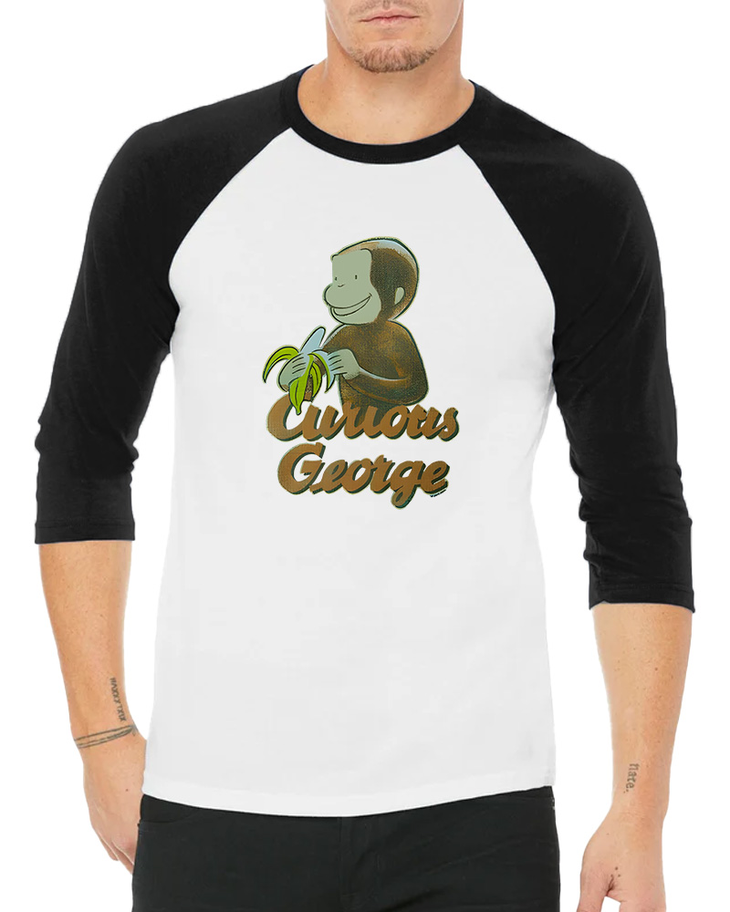 TheRetroTee Banana-Themed Adventure Long Sleeve Raglan T-Shirt