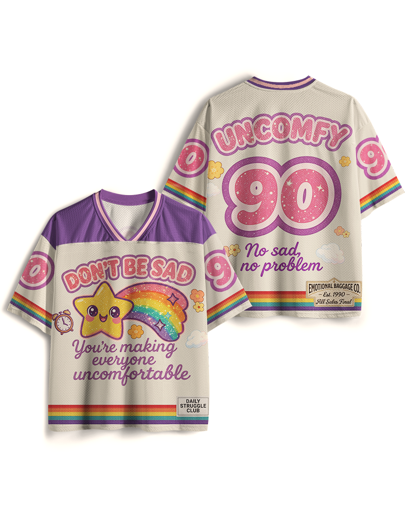 TheRetroTee Sarcastic Rainbow Star 1970s Mesh Jersey