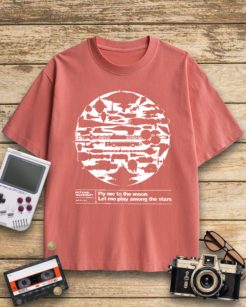 TheRetroTee Back Fly Me To The Moon 1980s T-Shirt