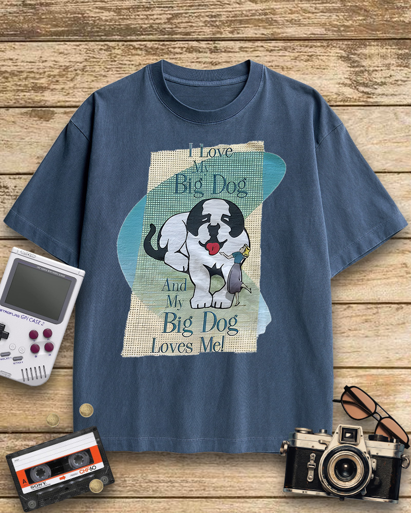 TheRetroTee Vintage Big Dogs Cotton T-Shirt