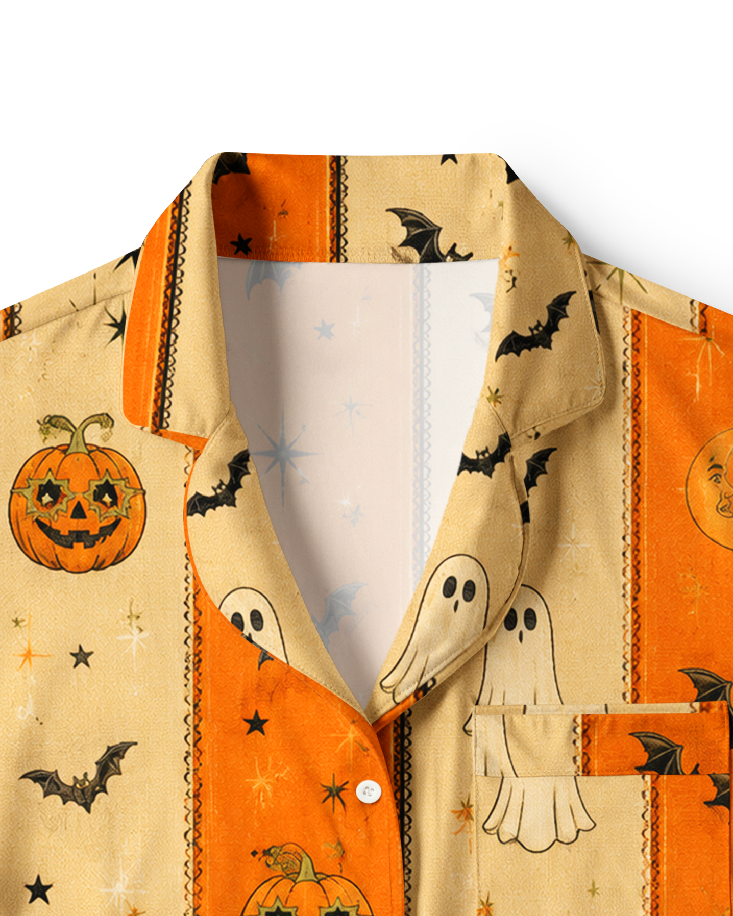 TheRetroTee Orange Jack olantern Vintage Pajama Set