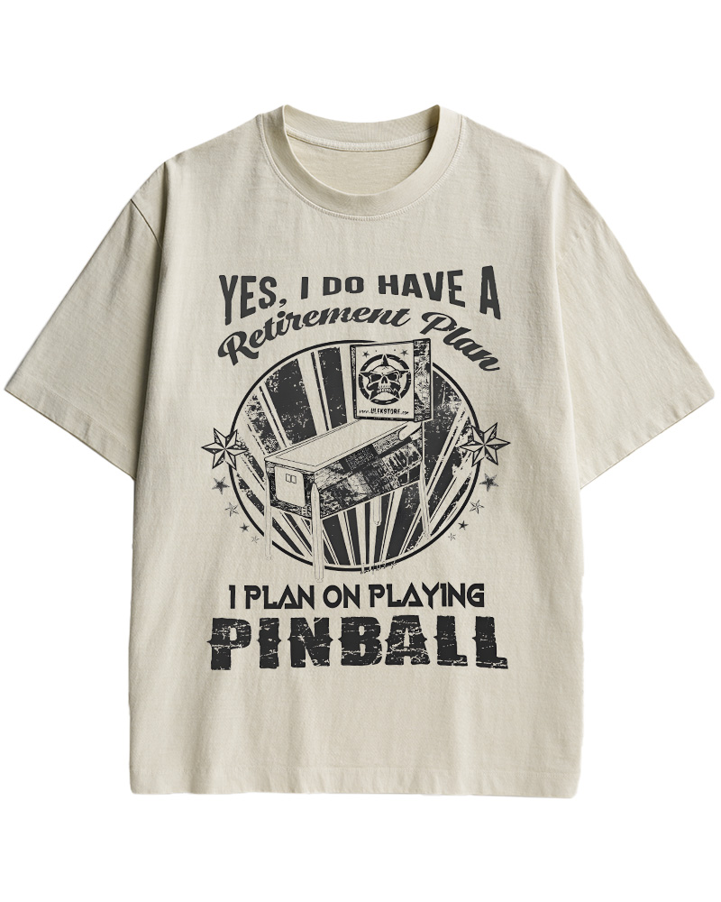 TheRetroTee I Plan on Playing Pinball 1970s Cotton T-Shirt