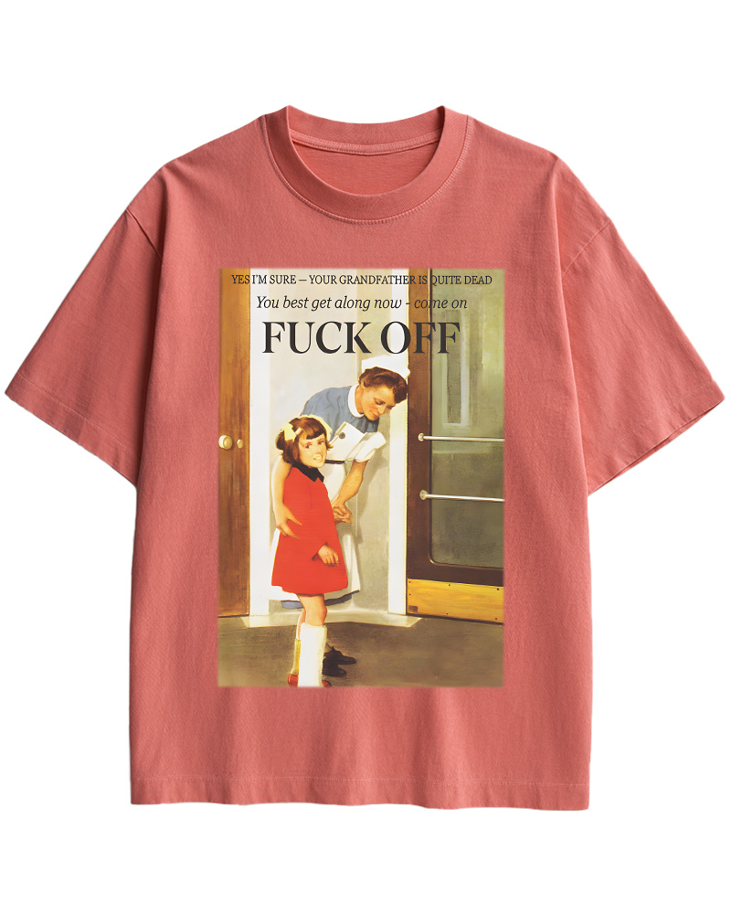 TheRetroTee Fuck Off Nostalgia Pin-Up Cotton T-Shirt