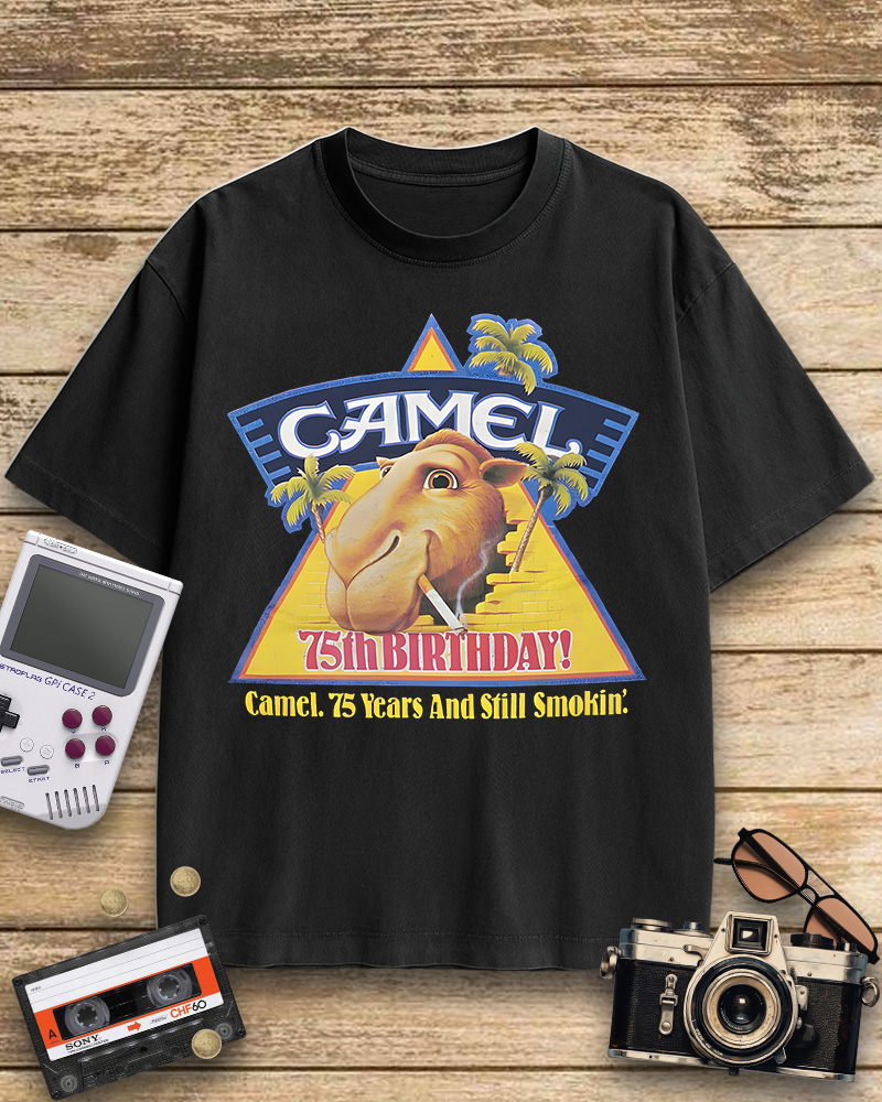 TheRetroTee Camel cigarettes smokin' 1970s Cotton T-Shirt