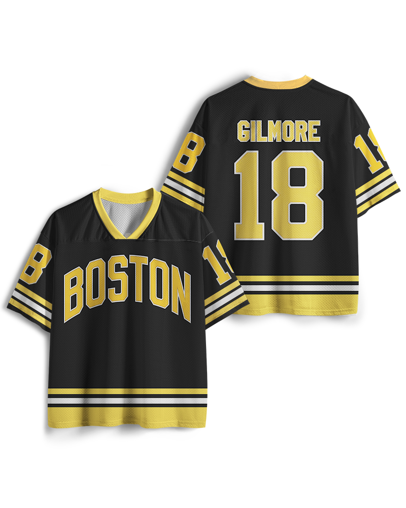 TheRetroTee Sports Comedy Boston #18 Hockey Mesh Jersey