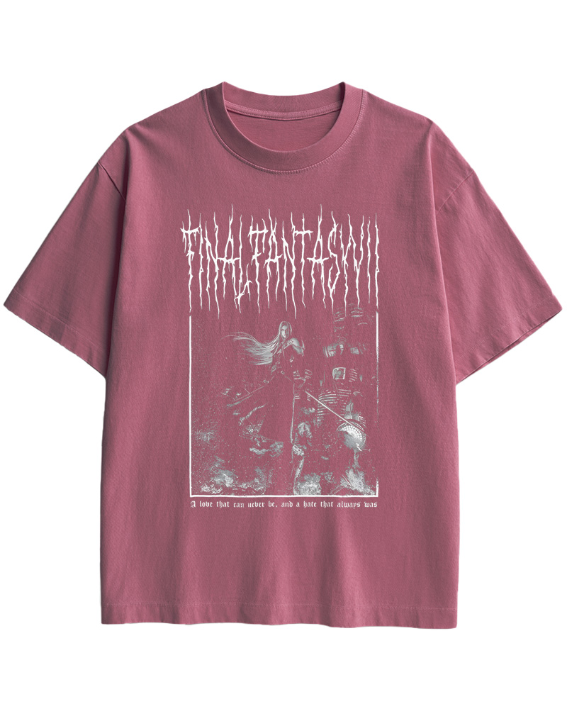 TheRetroTee Final Fantasy VII Black Metal 1990s Cotton T-Shirt