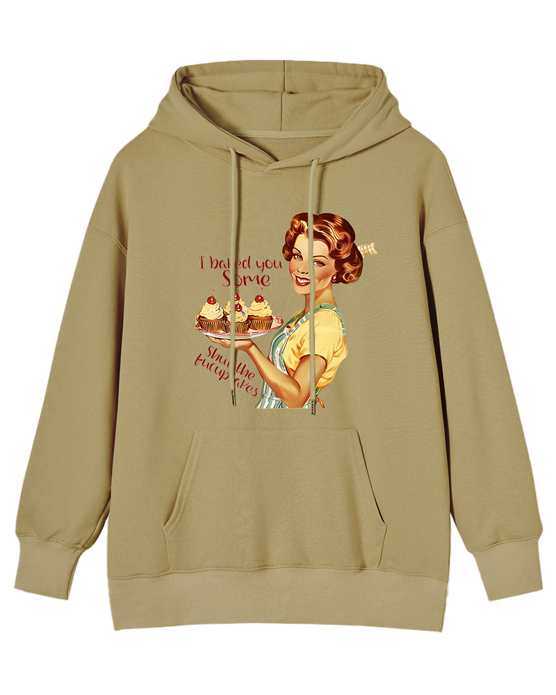 TheRetroHoodie Sarcastic Housewife Baking Meme 1950s Pin-up Hoodie