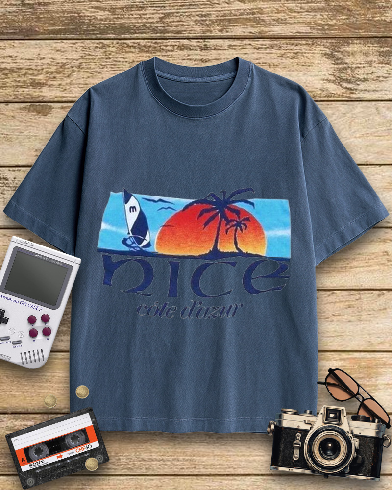 TheRetroTee Vintage Nice French Riviera 1990s Cotton T-Shirt