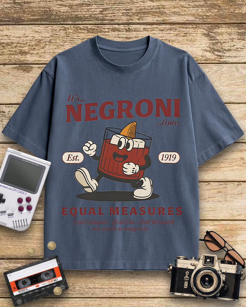 TheRetroTee Negroni Cocktail 1940s Cotton T-Shirt