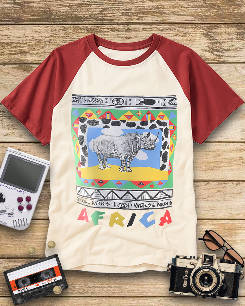 TheRetroTee South Africa Natal Park Animal Raglan Baseball T-Shirt
