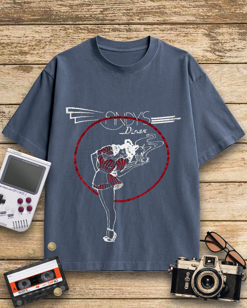 TheRetroTee Andy's Diner 1980s Cotton T-Shirt