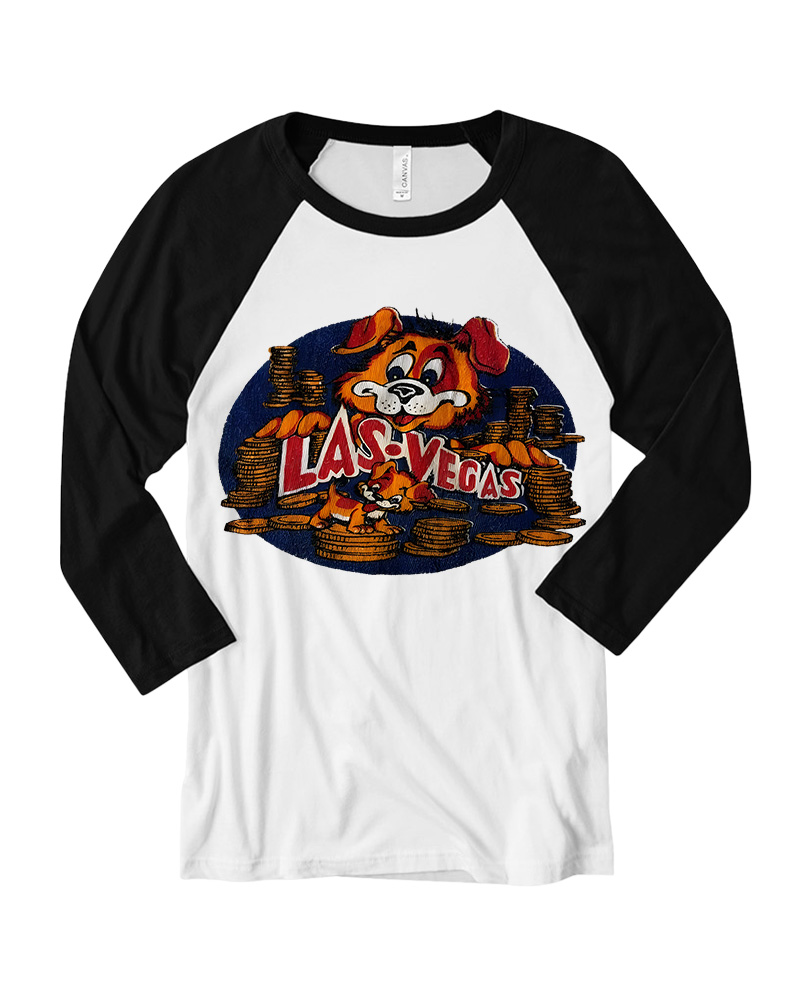 TheRetroTee 60s Las Vegas Dog Long Sleeve Raglan T-Shirt