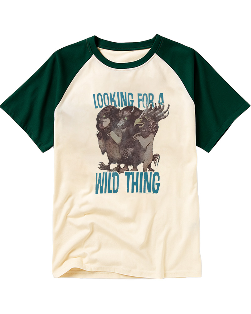 TheRetroTee Where The Wild Things Are Raglan Baseball T-Shirt