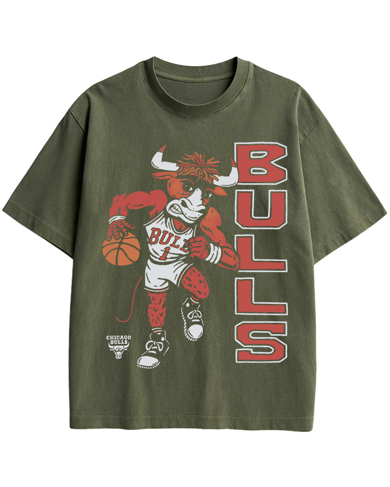 TheRetroTee Chicago Basketball Bull 1990s Cotton T-Shirt