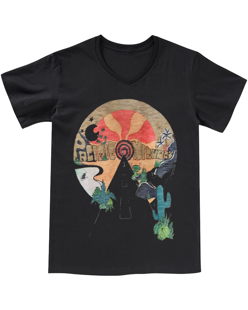 TheRetroTee Open Road Pacific Highway V-neck T-Shirt