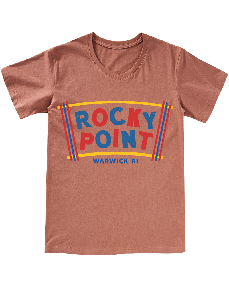 TheRetroTee Rocky Point 1980s V-neck T-Shirt