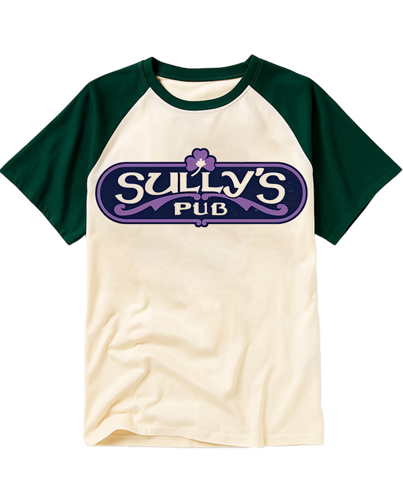 TheRetroTee Sully's Pub Peoria Bar 1980s Raglan Baseball T-Shirt