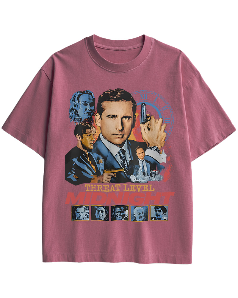 TheRetroTee Threat Level Midnight 2000s Cotton T-Shirt