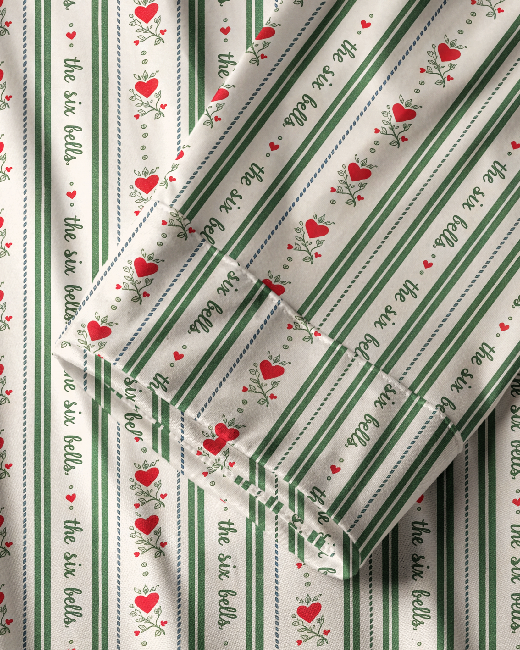 TheRetroTee Heart Stripe Carol Vintage Pajama Set