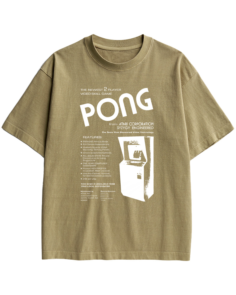 TheRetroTee Pong Arcade Cabinet 1970s Cotton T-Shirt