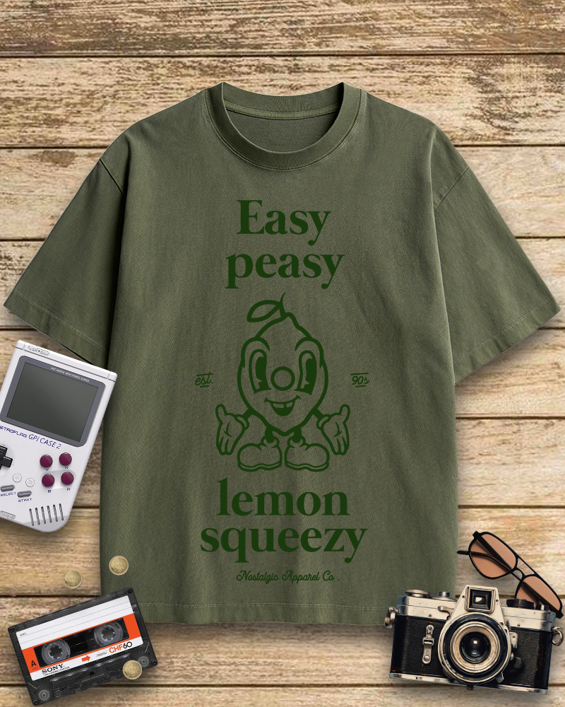 TheRetroTee Easy Peasy Lemon Squeezy 1990s Cotton T-Shirt