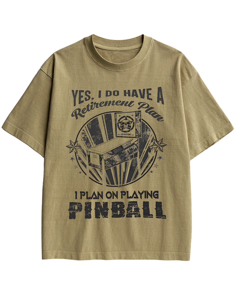 TheRetroTee I Plan on Playing Pinball 1970s Cotton T-Shirt