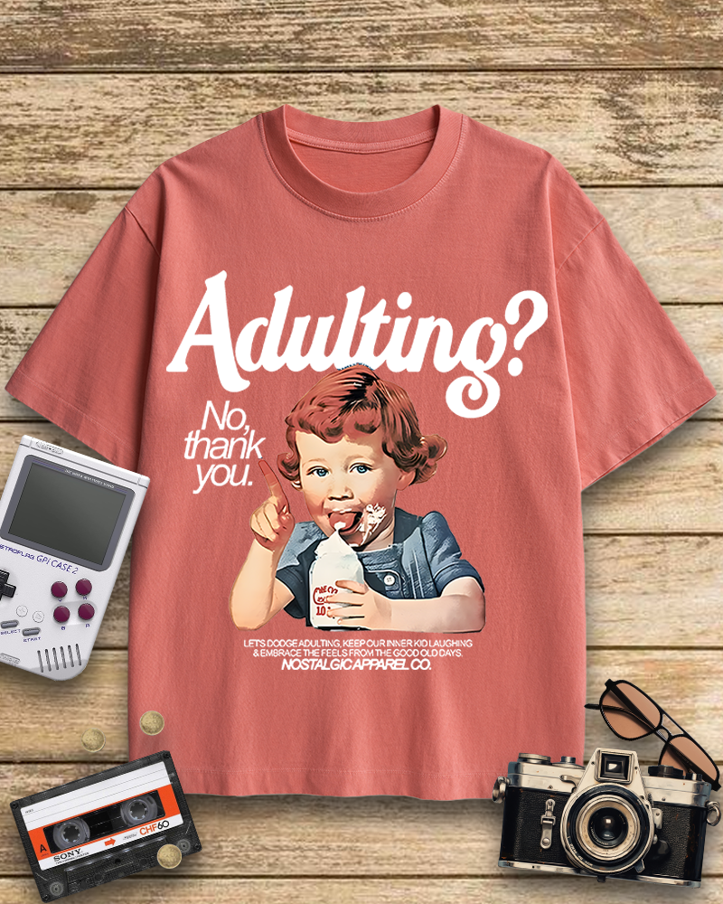 TheRetroTee Adulting No, thanks 1960s Cotton T-Shirt