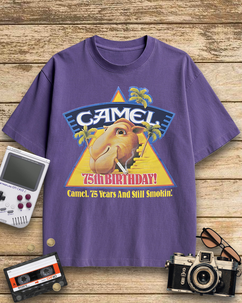 TheRetroTee Camel cigarettes smokin' 1970s Cotton T-Shirt