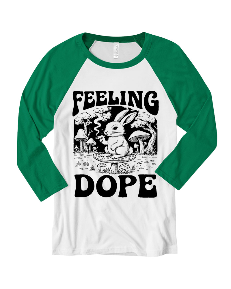 TheRetroTee Feeling Dope Cottagecore 1960s Long Sleeve Raglan T-Shirt