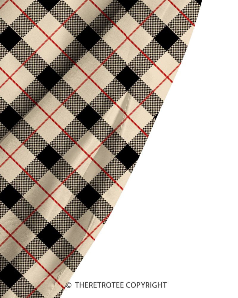 TheRetroTee 1950s Vintage Argyle Plaid Preppy Strappy Maxi Dress