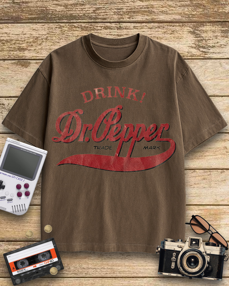 TheRetroTee Drink Dr. Pepper 1970s Cotton T-Shirt