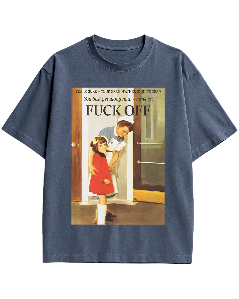 TheRetroTee Fuck Off Nostalgia Pin-Up Cotton T-Shirt