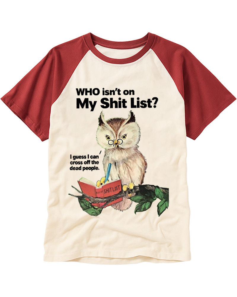 TheRetroTee Who Isn't on My Shit List 1870s Raglan Baseball T-Shirt