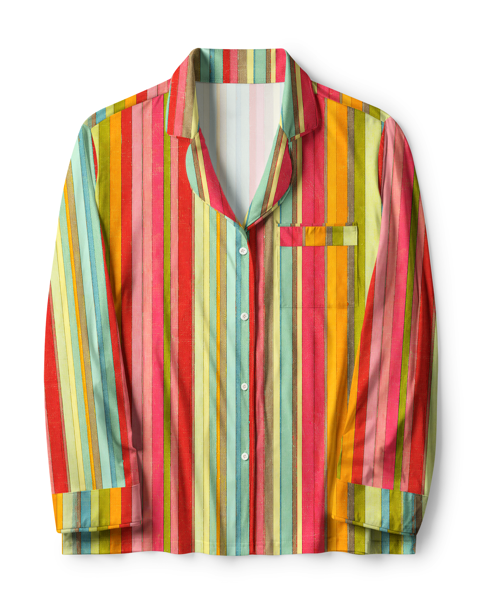 TheRetroTee Pastel Multi Stripe Vintage Pajama Set