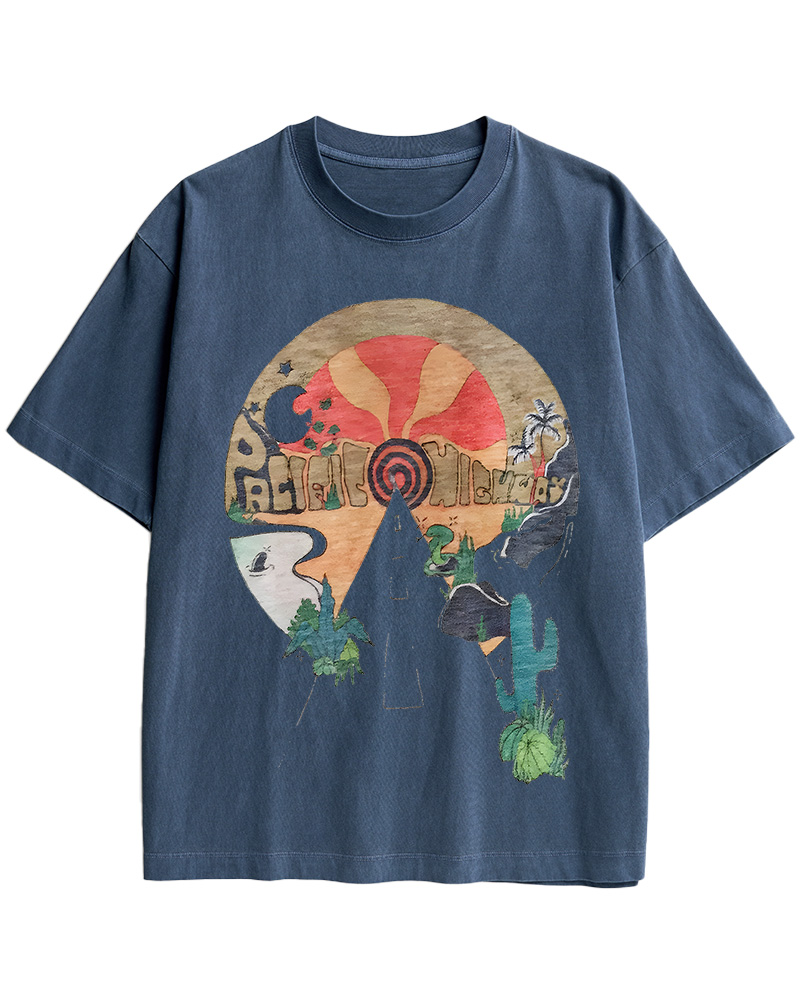 TheRetroTee Open Road Pacific Highway Cotton T-Shirt