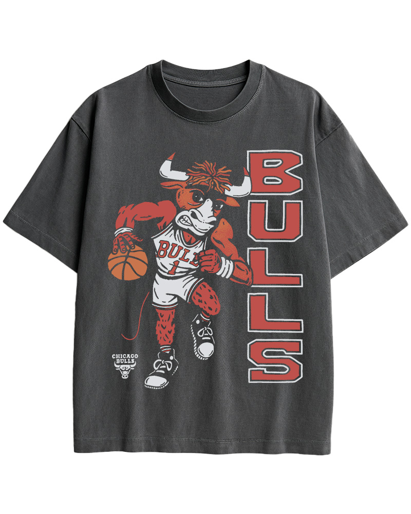 TheRetroTee Chicago Basketball Bull 1990s Cotton T-Shirt