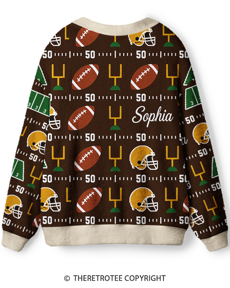 TheRetroTee Vintage Custom Football Heritage Unisex Cardigan Sweater