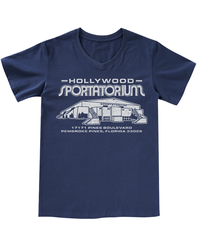 TheRetroTee Hollywood Sportatorium 1970s V-neck T-Shirt