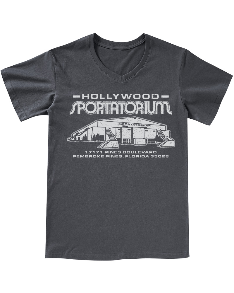 TheRetroTee Hollywood Sportatorium 1970s V-neck T-Shirt