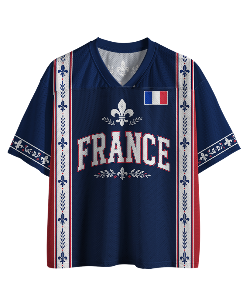 TheRetroTee France Football Custom Name Mesh Jersey