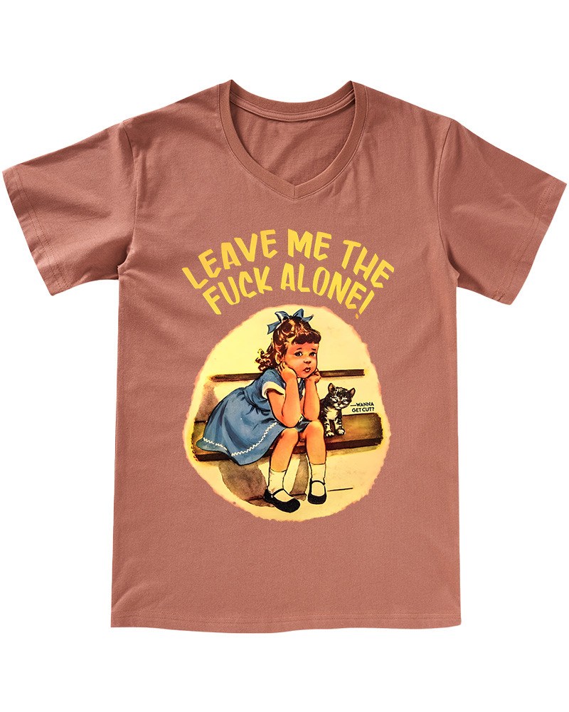 TheRetroTee Everyone Sucks Except My Cat Funny Pin-Up V-neck T-Shirt