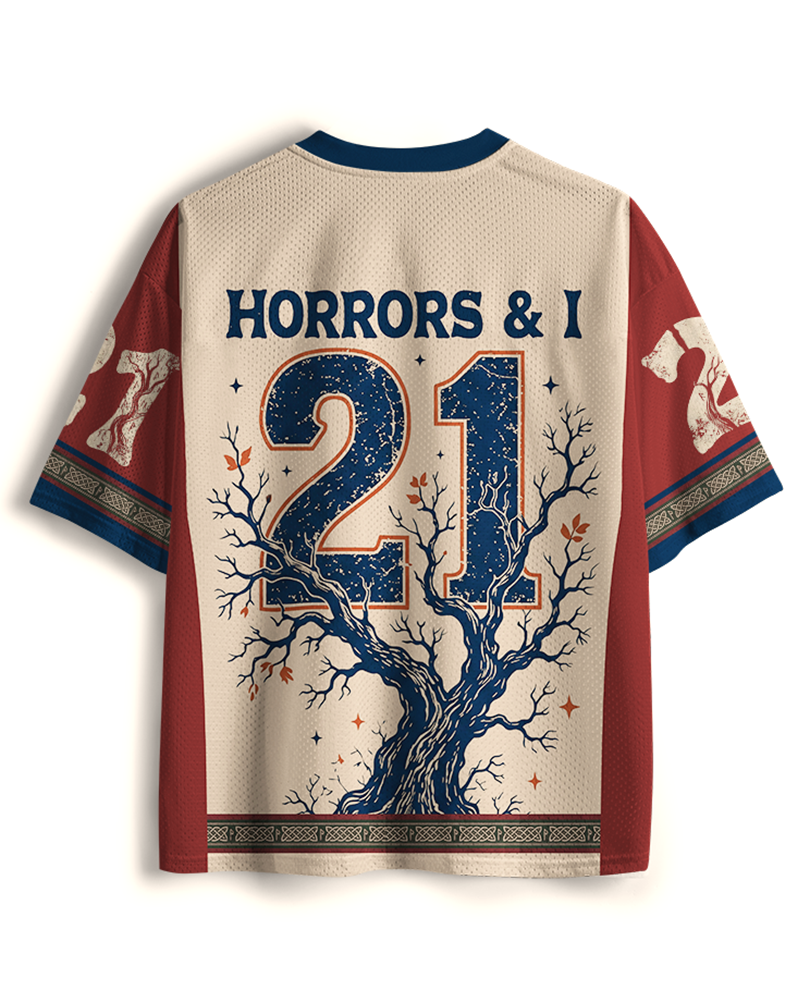TheRetroTee The Horrors Persist But So Do I 1970s Mesh Jersey