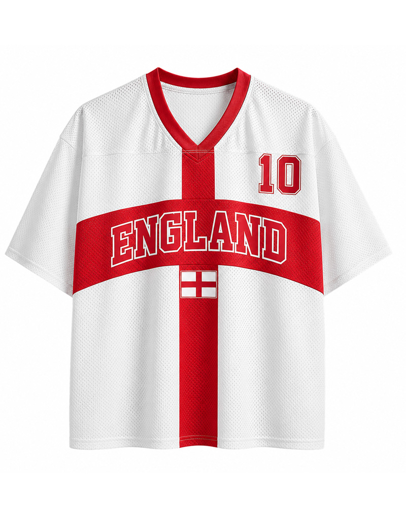TheRetroTee England Custom Name Mesh Jersey